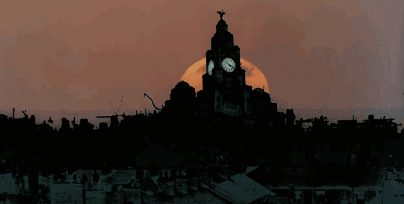 Big Ben Beatle's When I'm 64 image showing Big Ben with the moon behind it.