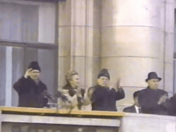 Ceaușescu speaking last speech from balcony