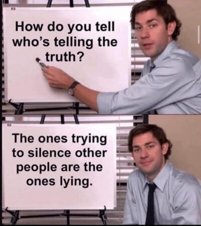 How do you tell who's telling the truth? The ones trying to silence other people are the one's lying.