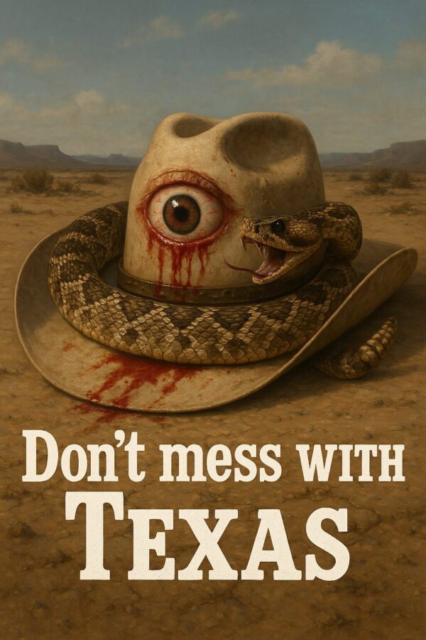 cce29682-3ddf-4c42-8974-5f959f7dfca8 Don't Mess With Texas - Image of blood and angry rattlesnake